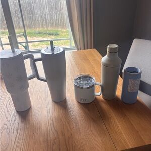 Yeti White & Light Gray Insulated Drinkware Set - Mug, Bottle, Tumblers